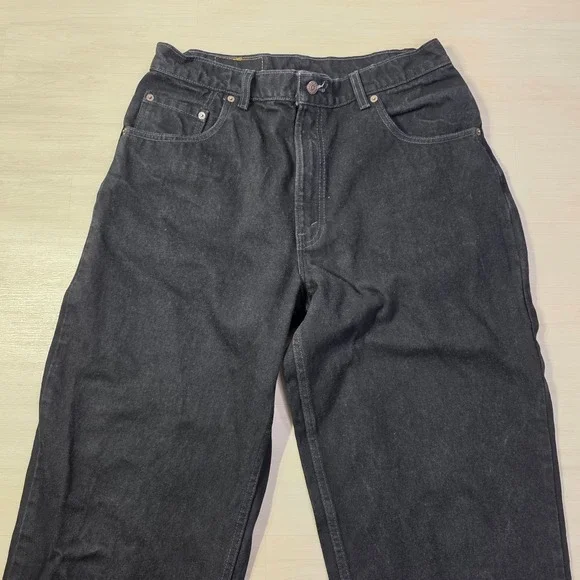 Levi's 560 Mens Black Loose Fit Tapered Leg Jeans Made in USA Size 32 x 36 Denim